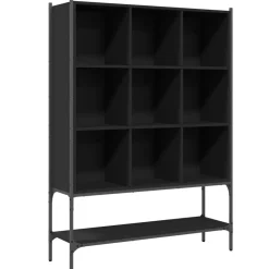 vidaXL Estantería de madera de ingeniería negra 102x30x141,5 cm Negro New