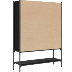 vidaXL Estantería de madera de ingeniería negra 102x30x141,5 cm Negro New