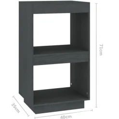 vidaXL Estantería de madera maciza de pino 40x35x71 cm Gris Best