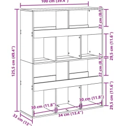 vidaXL Estantería de madera de ingeniería 100x33x125,5 cm Roble Sonoma Outlet
