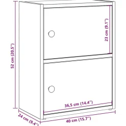 vidaXL Estanterías-Estantería de madera de ingeniería gris hormigón 40x24x52 cm