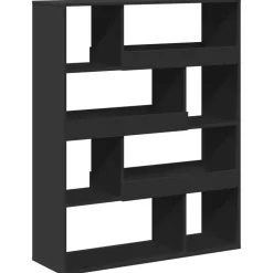 vidaXL Estanterías-Estantería de madera de ingeniería negra 100x33x125,5 cm