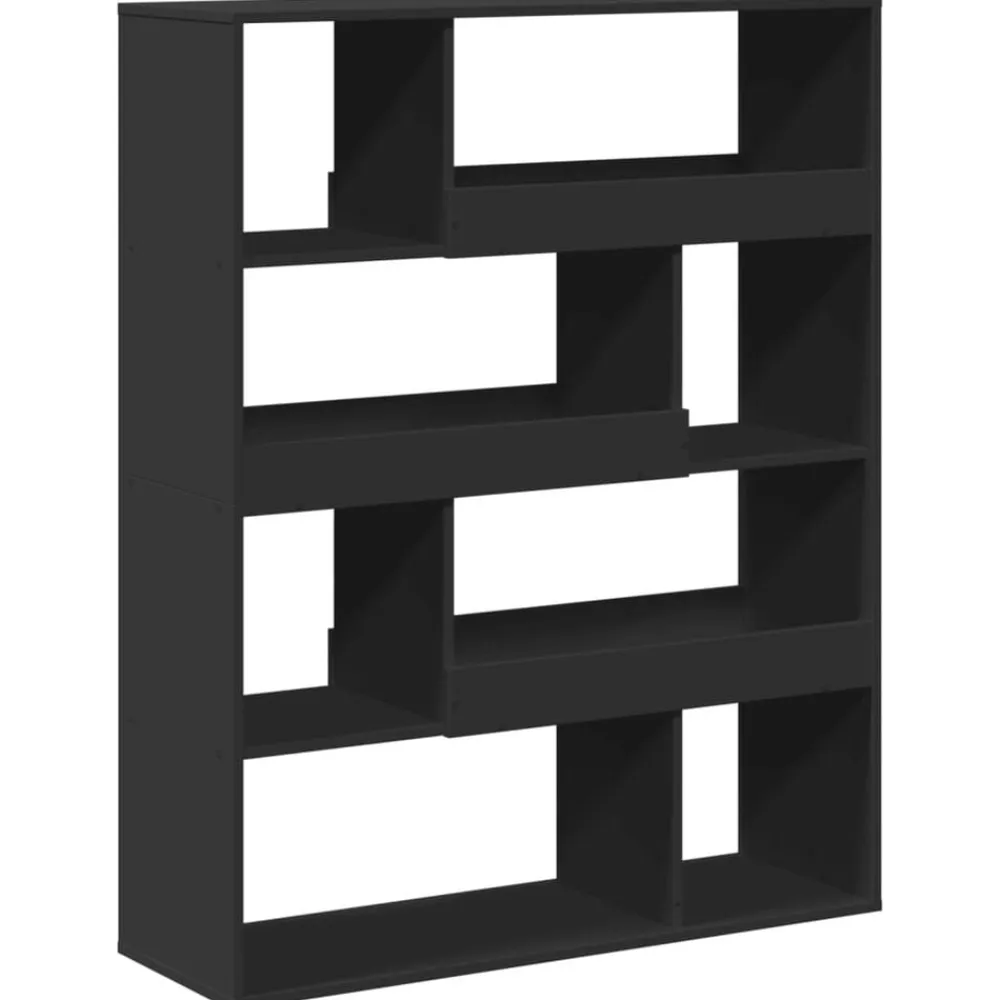 vidaXL Estanterías-Estantería de madera de ingeniería negra 100x33x125,5 cm