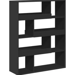 vidaXL Estanterías-Estantería de madera de ingeniería negra 100x33x125,5 cm