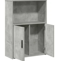 vidaXL Estantería de madera de ingeniería gris hormigón 60x24x85 cm Gris hormigón Clearance