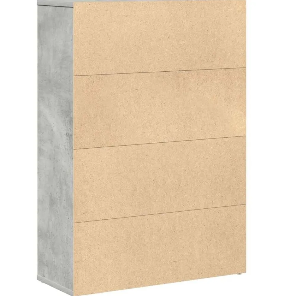 vidaXL Estantería de madera de ingeniería gris hormigón 60x24x85 cm Gris hormigón Clearance
