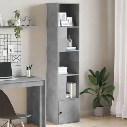 vidaXL Estanterías-Estantería de madera de ingeniería gris hormigón 40x36x189 cm