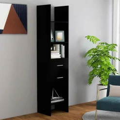 vidaXL Estantería de madera contrachapada 40x35x180 cm Negro Outlet