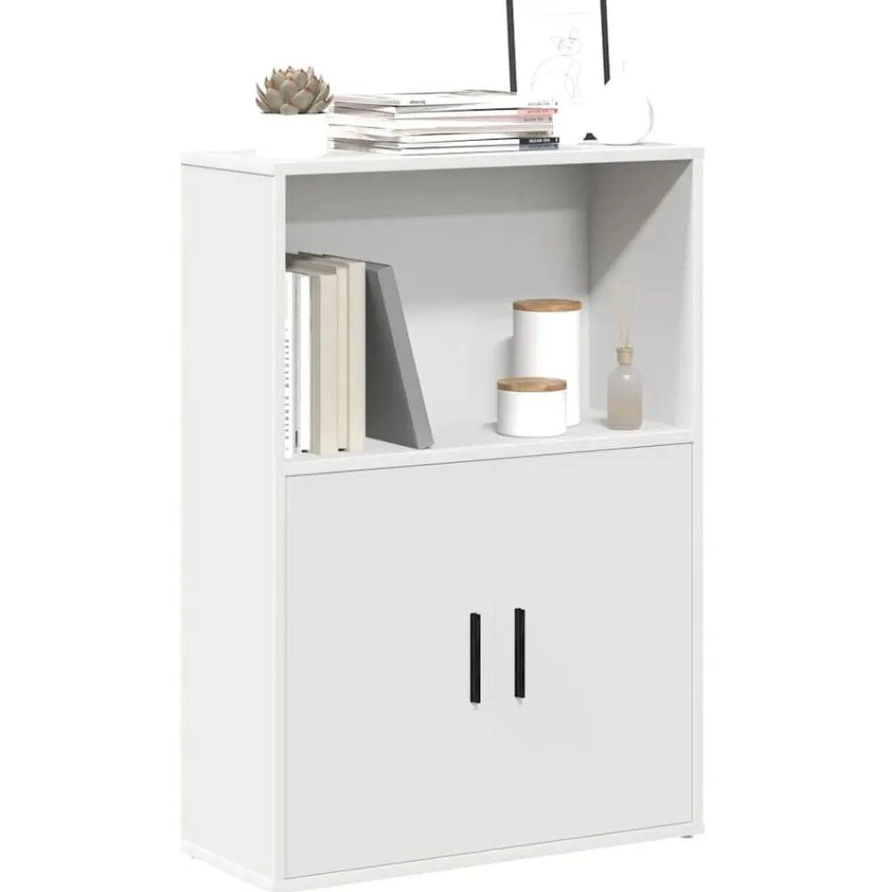 vidaXL Estanterías-Estantería de madera de ingeniería blanca 60x24x85 cm