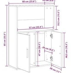 vidaXL Estanterías-Estantería de madera de ingeniería blanca 60x24x85 cm