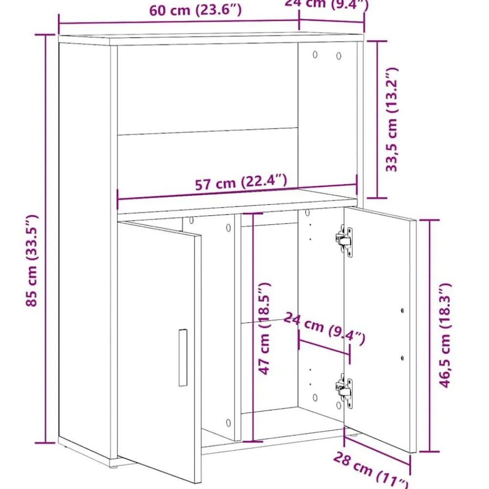 vidaXL Estanterías-Estantería de madera de ingeniería blanca 60x24x85 cm