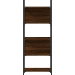 vidaXL Estantería de madera ingeniería roble ahumado 155,5x24x166,5 cm Marr&oacute;n roble