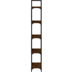 vidaXL Estantería de madera ingeniería roble ahumado 155,5x24x166,5 cm Marr&oacute;n roble
