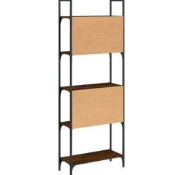 vidaXL Estantería de madera ingeniería roble ahumado 155,5x24x166,5 cm Marr&oacute;n roble