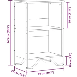 vidaXL Estantería de madera de ingeniería marrón roble 50x31x74,5 cm Marr&oacute;n roble Outlet