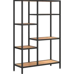 vidaXL Estanterías-Estantería de madera contrachapada y acero 80x30x120 cm