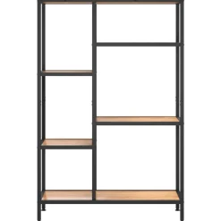 vidaXL Estanterías-Estantería de madera contrachapada y acero 80x30x120 cm