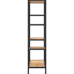 vidaXL Estanterías-Estantería de madera contrachapada y acero 80x30x120 cm