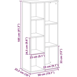 vidaXL Estantería de madera de ingeniería artesano 50x25x105 cm Roble Hot
