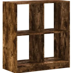 vidaXL Estantería de madera de ingeniería 68,5x32x75 cm Roble ahumado New