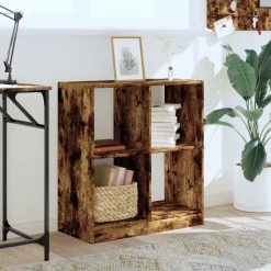 vidaXL Estantería de madera de ingeniería 68,5x32x75 cm Roble ahumado New
