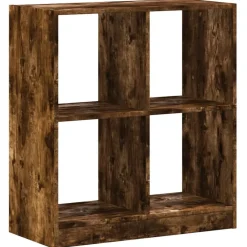 vidaXL Estantería de madera de ingeniería 68,5x32x75 cm Roble ahumado New