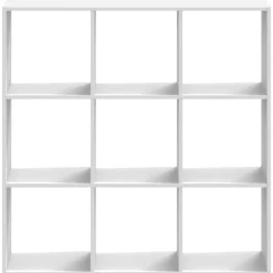 vidaXL Estanterías-Estantería de madera de ingeniería blanca 102x32x102 cm