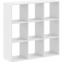 vidaXL Estanterías-Estantería de madera de ingeniería blanca 102x32x102 cm