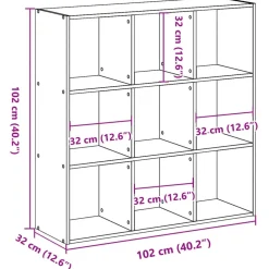 vidaXL Estanterías-Estantería de madera de ingeniería blanca 102x32x102 cm
