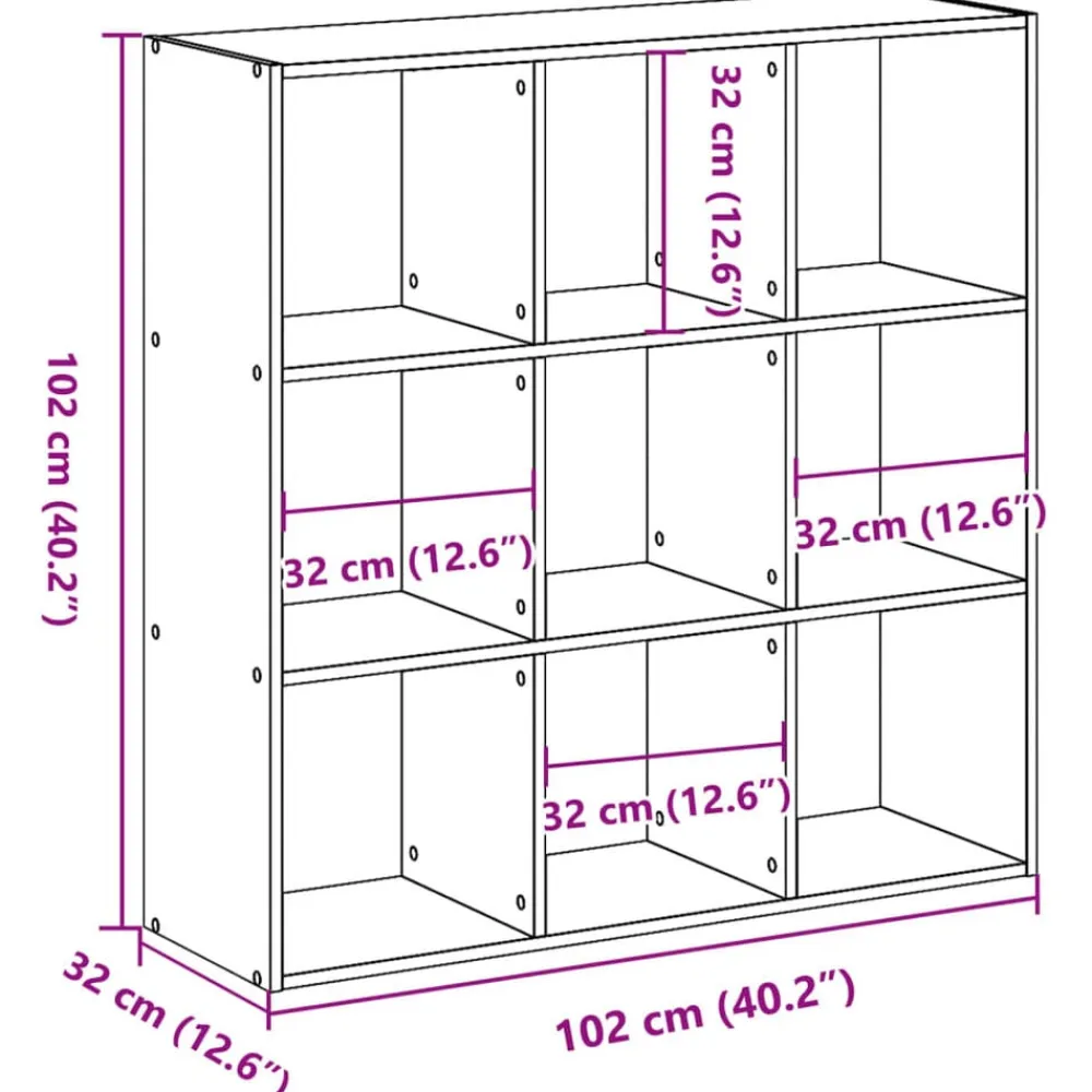 vidaXL Estanterías-Estantería de madera de ingeniería blanca 102x32x102 cm