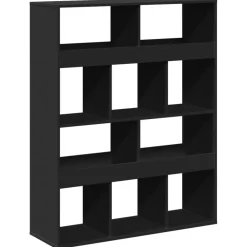 vidaXL Estanterías-Estantería de madera de ingeniería negra 100x33x125,5 cm