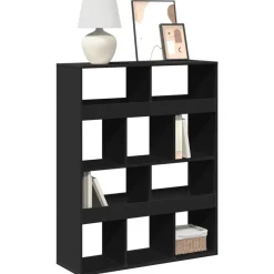 vidaXL Estanterías-Estantería de madera de ingeniería negra 100x33x125,5 cm