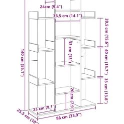 vidaXL Estantería de madera de ingeniería 86x25,5x140 cm Roble artisan Sale