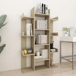 vidaXL Estantería de madera de ingeniería 86x25,5x140 cm Roble Sonoma Best