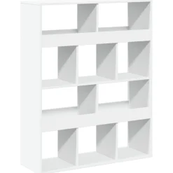 vidaXL Estanterías-Estantería de madera de ingeniería blanca 100x33x125,5 cm