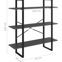 vidaXL Estanterías-Estantería de madera contrachapada 100x30x105 cm
