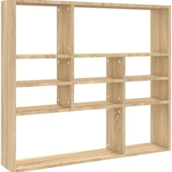 vidaXL Estantería de pared contrachapada color roble 90x16x78 cm Roble Sonoma