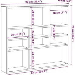 vidaXL Estantería de pared contrachapada color roble 90x16x78 cm Roble Sonoma