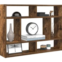 vidaXL Estantería de pared madera ingeniería 75x16x55 cm Roble ahumado New