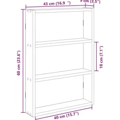 vidaXL Estantería de pared madera de ingeniería blanca 43x9x60 cm Blanco Hot
