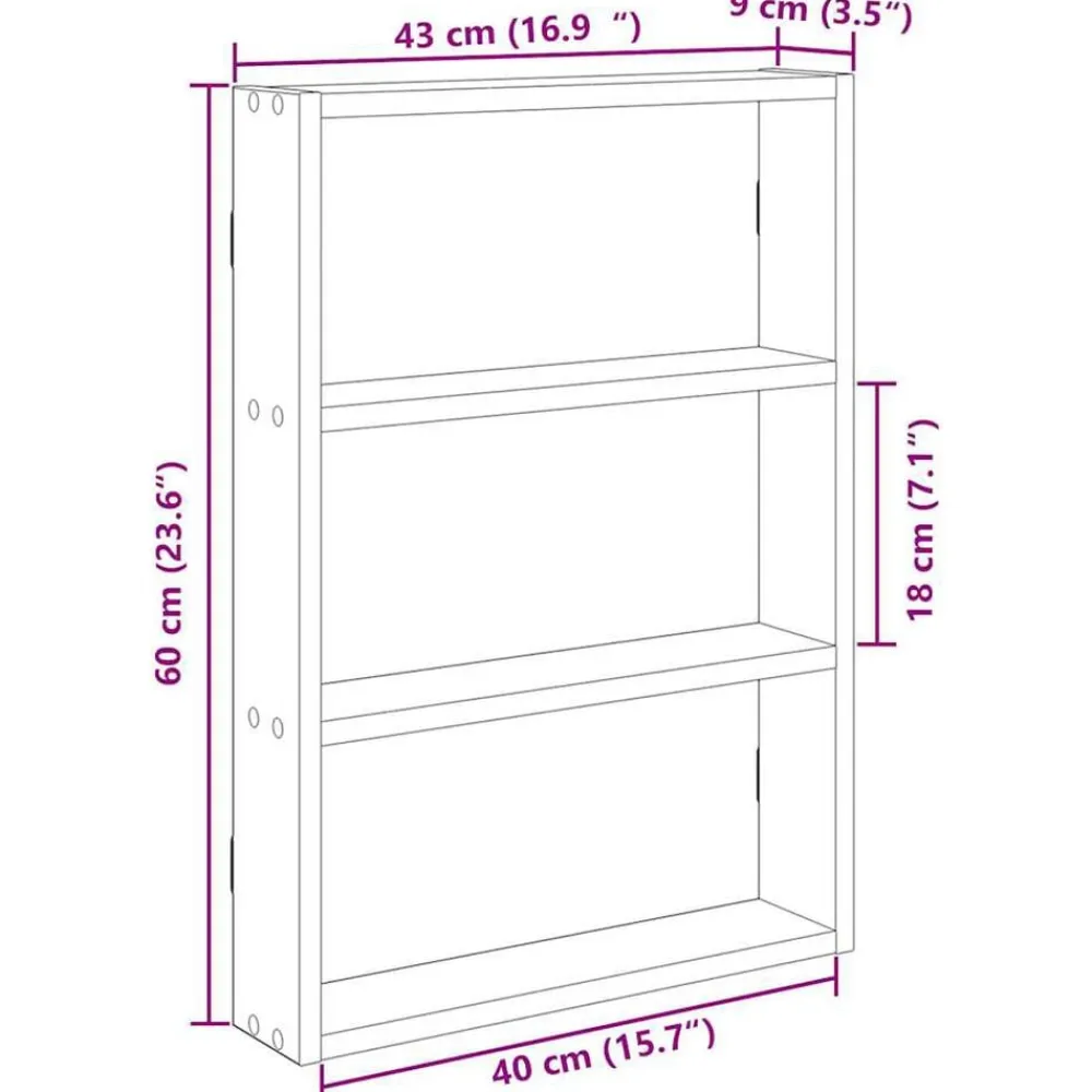 vidaXL Estantería de pared madera de ingeniería blanca 43x9x60 cm Blanco Hot