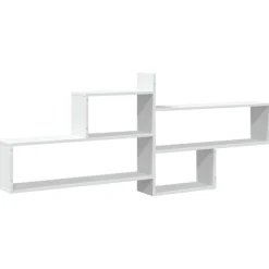 vidaXL Estantería de pared madera ingeniería blanca 167,5x18x68 cm Blanco Clearance