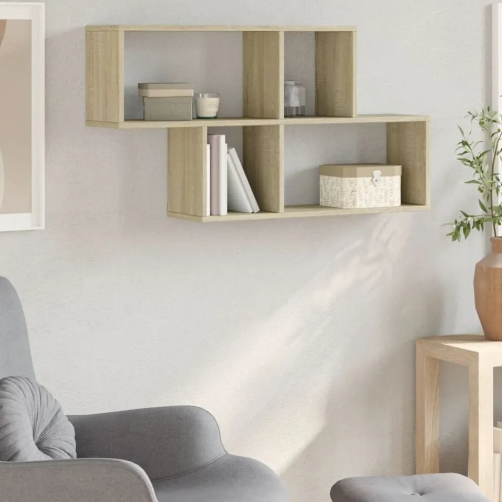 vidaXL Estanterías-Estantería de pared madera ingeniería 100x20x53 cm