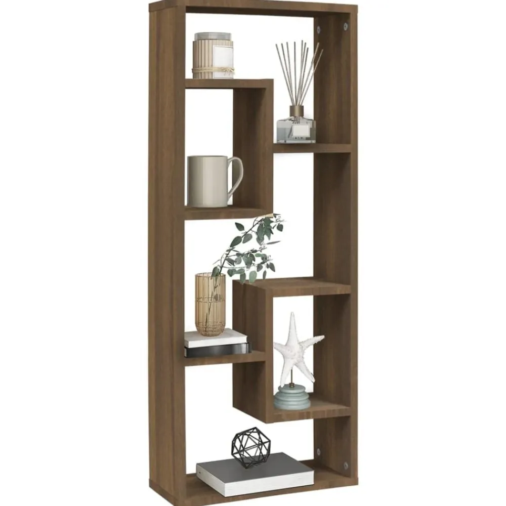 vidaXL Estantería de pared madera ingeniería marrón roble 36x16x90 cm Marrón roble Best