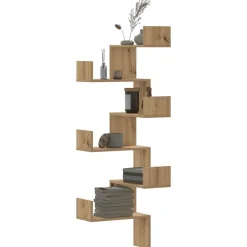 vidaXL Estantería de pared esquina madera artisan 45x45x147 cm Roble Outlet