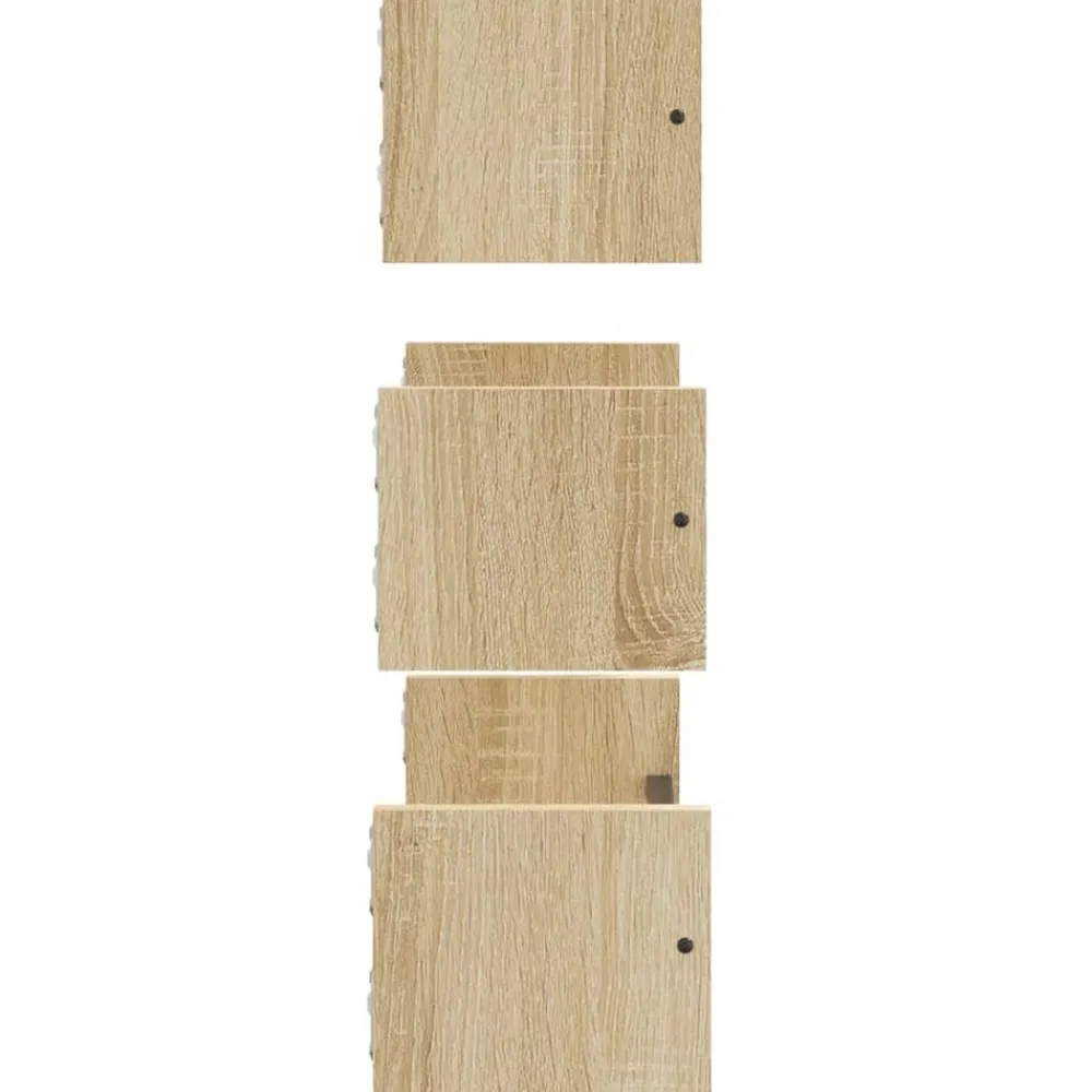 vidaXL Estantería de pared de 3 piezas con barras Madera de ingeniería Roble Sonoma New