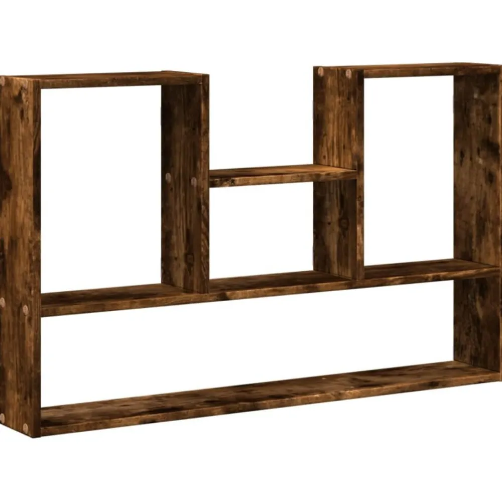 vidaXL Estantería de pared madera ingeniería 99x15x60 cm Roble ahumado Sale