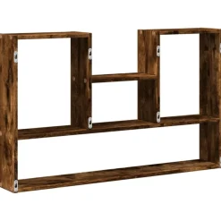 vidaXL Estantería de pared madera ingeniería 99x15x60 cm Roble ahumado Sale