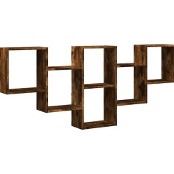 vidaXL Estantería de pared madera ingeniería 159x18x66cm Roble ahumado Outlet