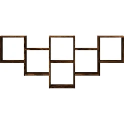 vidaXL Estantería de pared madera ingeniería 159x18x66cm Roble ahumado Outlet